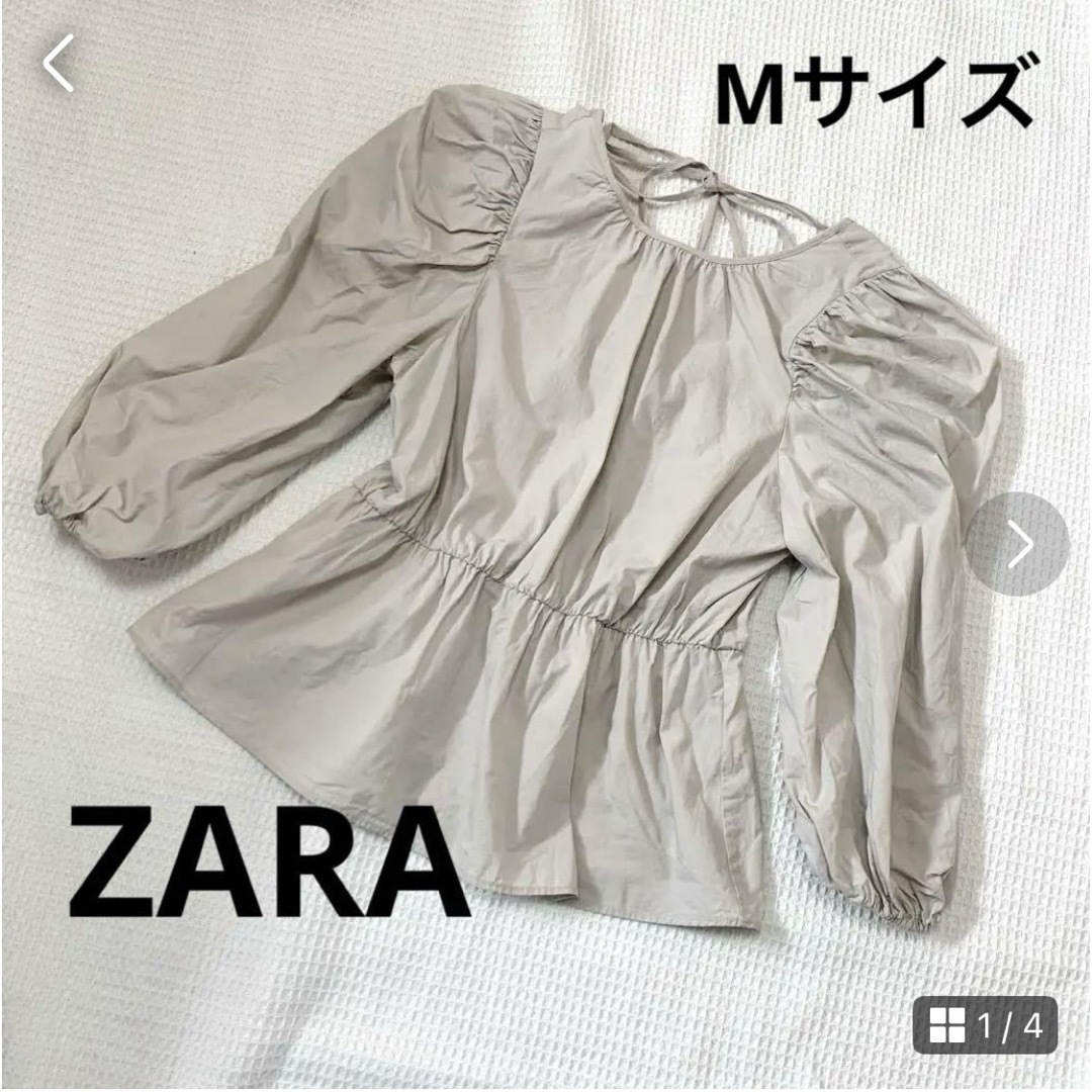 ZARA(ザラ)のZARA パフスリーブ　ブラウス　トップス　Mサイズ レディースのトップス(シャツ/ブラウス(長袖/七分))の商品写真