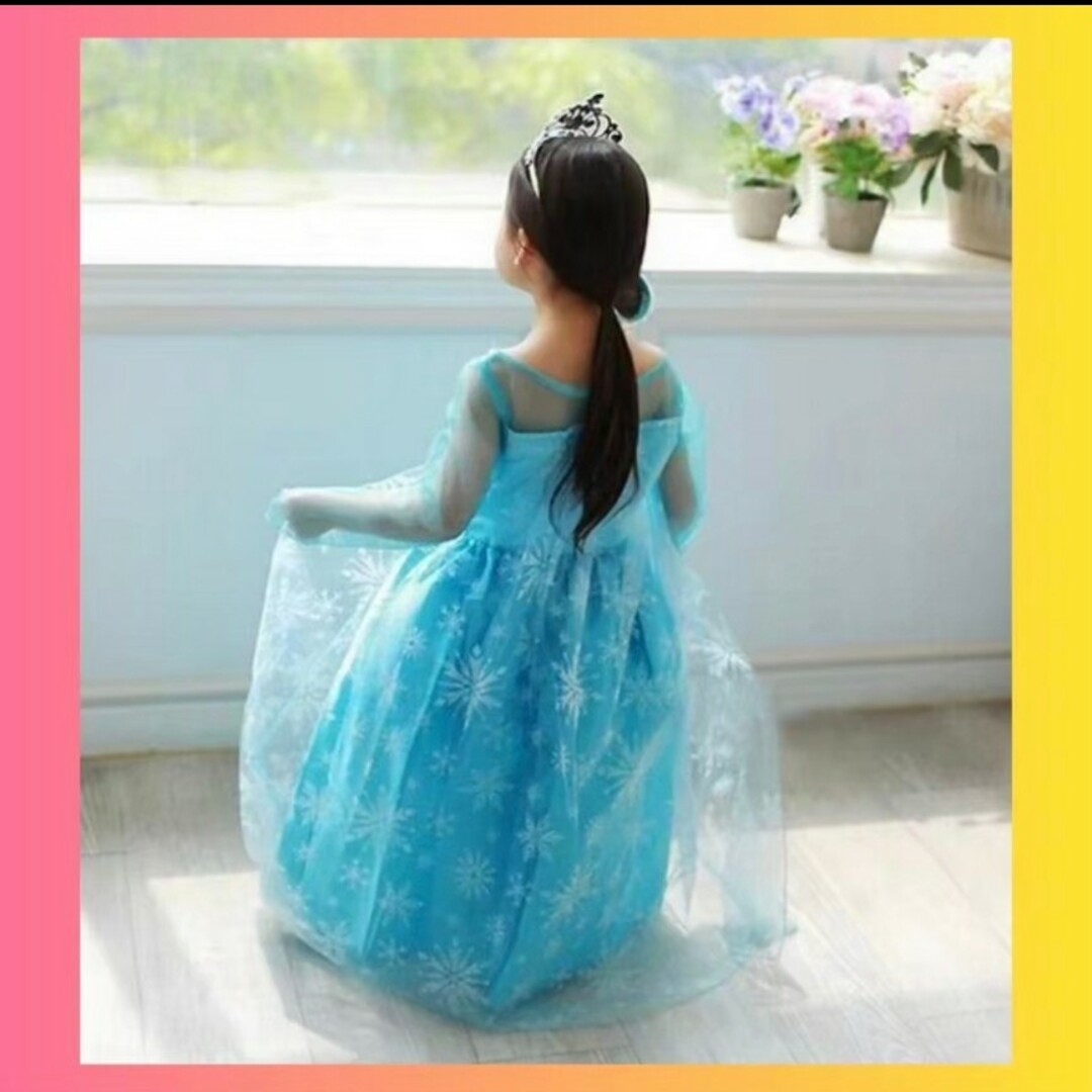 100 キッズ 仮装 コスプレ プリンセスドレス アナと雪の女王 キッズ/ベビー/マタニティのキッズ服女の子用(90cm~)(ワンピース)の商品写真