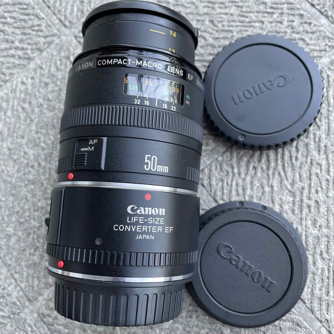 Canon(キヤノン)のCanon COMPACT-MACRO EF 50mm F2.5　セット スマホ/家電/カメラのカメラ(レンズ(単焦点))の商品写真