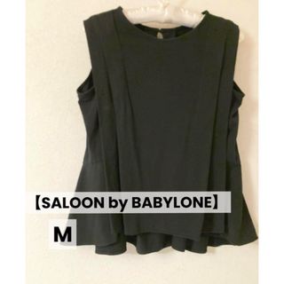 【SALOON】タンクトップ ノースリーブ 立体デザイン ブラック レディースM(Tシャツ(半袖/袖なし))