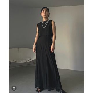 アメリヴィンテージ(Ameri VINTAGE)のMEDI 2WAY ATTRACT LAYERED SHEER DRESS(ロングワンピース/マキシワンピース)