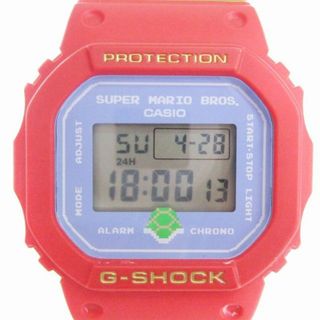 ジーショック(G-SHOCK)のカシオジーショック 美品 マリオコラボ 腕時計 デジタル クォーツ 赤 ■SM1(腕時計(デジタル))