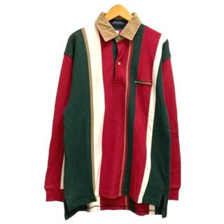 トミーヒルフィガー(TOMMY HILFIGER)のTOMMY HILFIGER ポロシャツ ロゴ ワッペン 長袖 M マルチカラー(ポロシャツ)