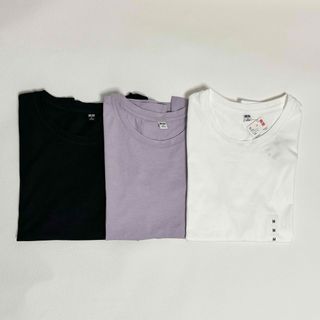 ユニクロ(UNIQLO)のユニクロ　スーピマコットンクルーネックT 　Mサイズ　３色セット(Tシャツ(半袖/袖なし))