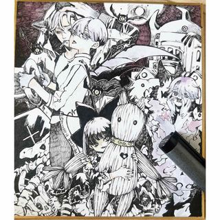 手描きイラスト ミニ色紙 オリジナル 【MONSTERS】