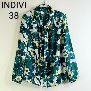 インディヴィ(INDIVI)のindivi ブラウス ボタニカル柄ボウタイ付き(シャツ/ブラウス(長袖/七分))