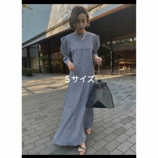 アメリヴィンテージ(Ameri VINTAGE)のGINGHAM CHECK 2WAY PUFF SLEEVE DRESS(ロングワンピース/マキシワンピース)