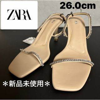 ZARA - ※プロフ必読＊新品未使用【ZARA】ヒールサンダル ビジューストラップ 26cm