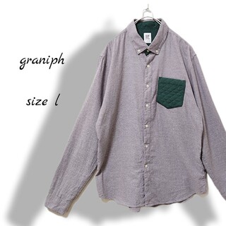 Design Tshirts Store graniph - シャツ　メンズ　長袖　無地　グレー　オーバーサイズ　ゆるだぼ　グラニフ