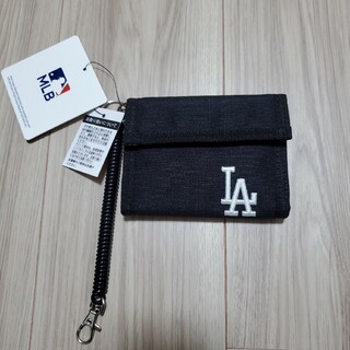 メジャーリーグベースボール(MLB)のドジャース　大谷翔平　財布　ブラック(折り財布)