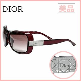 ディオール(Dior)のクリスチャンディオール サングラス カナージュ ワイン ボルドー シルバー(サングラス/メガネ)