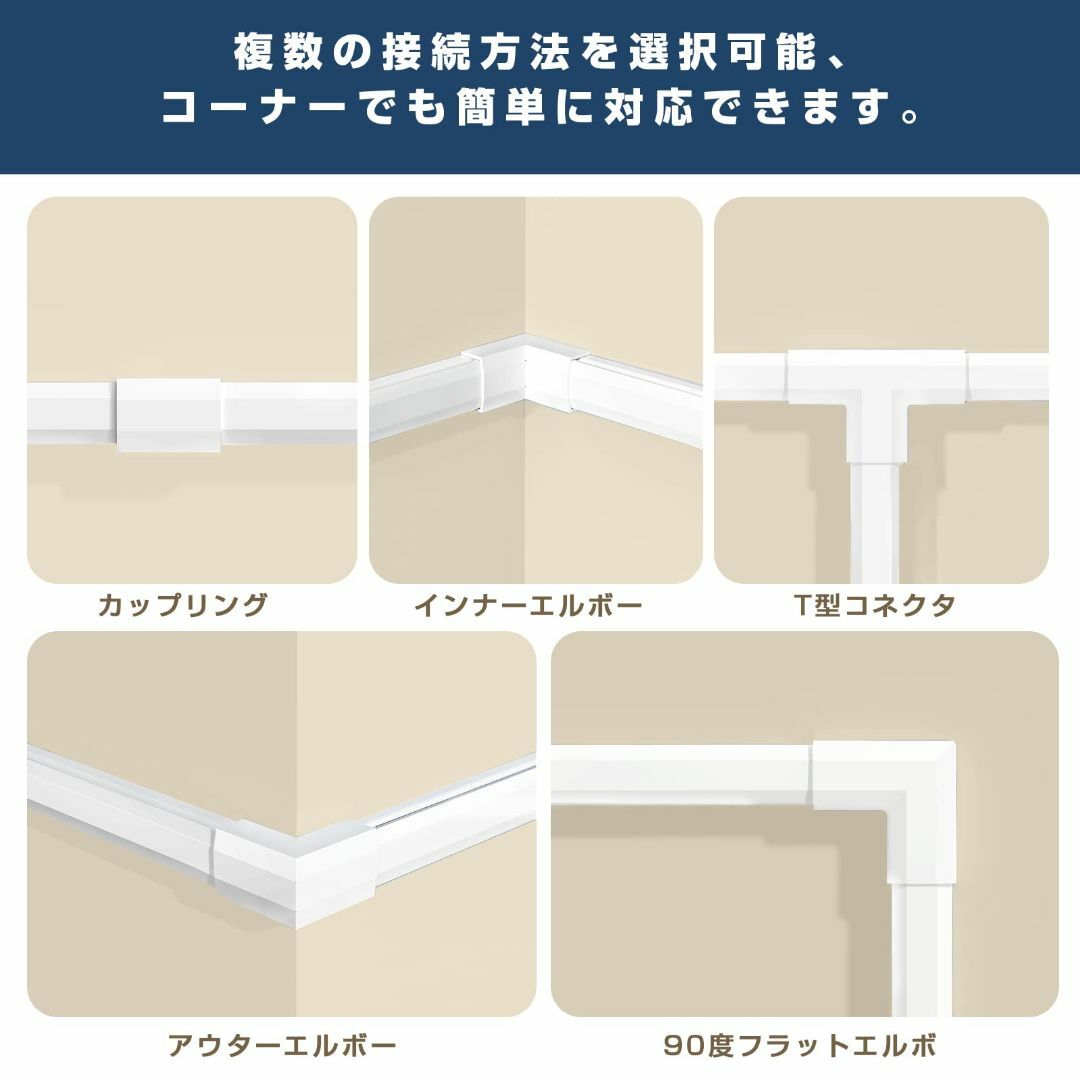 【サイズ:40*1.5*0.9cm×15本(White)_色:ホワイト】Suke スマホ/家電/カメラのオーディオ機器(その他)の商品写真