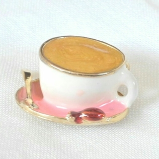 コーヒー　カフェ　コーヒーカップ　カップ　ソーサー　ドンブラザーズ　喫茶　珈琲豆(ブローチ/コサージュ)