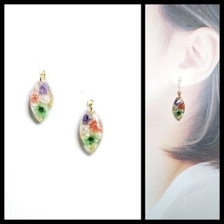 No.1358-C　ドライフラワー☆ピアス・イヤリング(小ぶり)(ピアス)