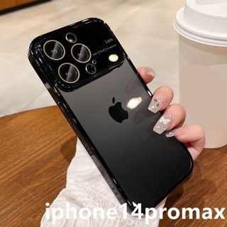 iphone14promaxケース  TPU  お洒落 軽量   ブラック２(iPhoneケース)