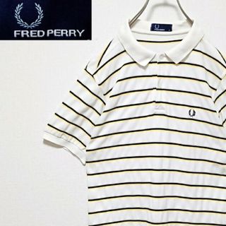 FRED PERRY - 定番モデル フレッドペリー ワンポイント 刺繍 ロゴ ボーダー 半袖 ポロシャツ