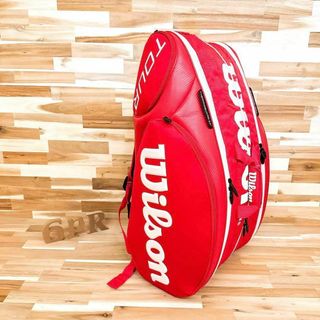 ウィルソン(wilson)の廃番／大容量【ウィルソン】ツアー ラケットバッグ ボストンバッグ テニス 赤×白(バッグ)