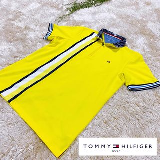 TOMMY HILFIGER - 【一回のみ使用】トミーヒルフィガーゴルフ　Lサイズ　半素で　ポロシャツ イエロー