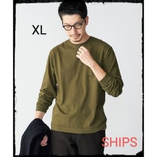 シップス(SHIPS)のマイクロ SHIPSロゴ オーバーダイ ポケット ロングスリーブ Tシャツ(Tシャツ/カットソー(七分/長袖))