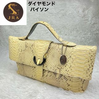 極美品✨JRA認定✨ダイヤモンドパイソン蛇白✨ハンドバッグ✨希少日本製✨クラッチ(ハンドバッグ)