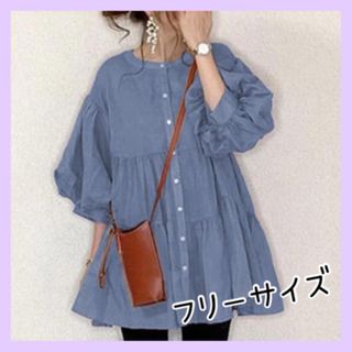 春服 レディース 体型カバー 薄手　可愛い　チェック柄(シャツ/ブラウス(長袖/七分))