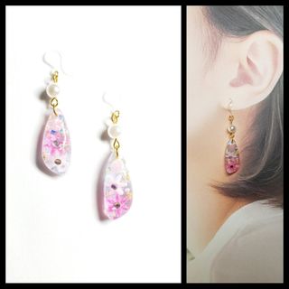 No.1517-A　桜モチーフ☆春ピアス・イヤリング(ピアス)