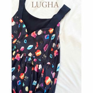 ルーガ(LUGHA)の極美品☆LUGHA ロング　ワンピース　花柄　1サイズ(ロングワンピース/マキシワンピース)