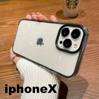 iphonex/xsケース　ブラック　黒 耐衝撃682