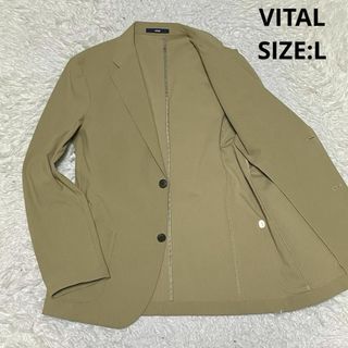 ヴィタルムッシュニコル(vital MONSIEUR NICOLE)の春夏 VITAL ストレッチテーラードジャケット サイズL ベージュ(テーラードジャケット)