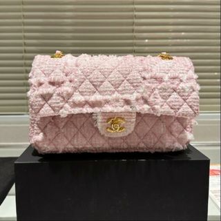 シャネル(CHANEL)の極上品✨CHANEL ツイード ショルダーバッグ チェーンバッグ ピンク(ロングワンピース/マキシワンピース)