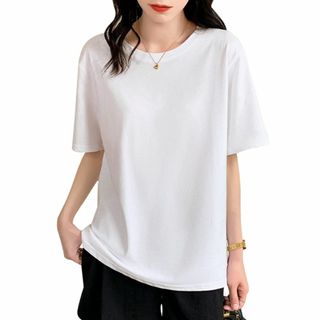 [xppe] Tシャツ レディース 綿 210g カットソー 半袖 プリント ク(その他)