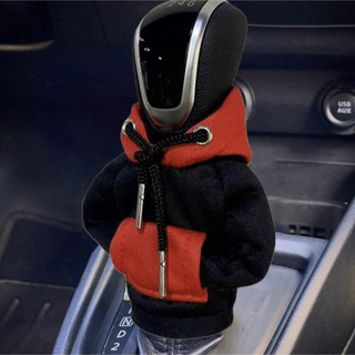 車用 シフトノブ シフトレバーカバー ミニパーカー 黒×赤 シフトカバー ギア