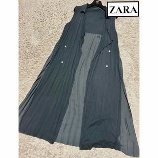 ザラ(ZARA)のザラ　ZARA ベスト　ジレ　トップス　ワンピース　プリーツ　パール　美品(ベスト/ジレ)