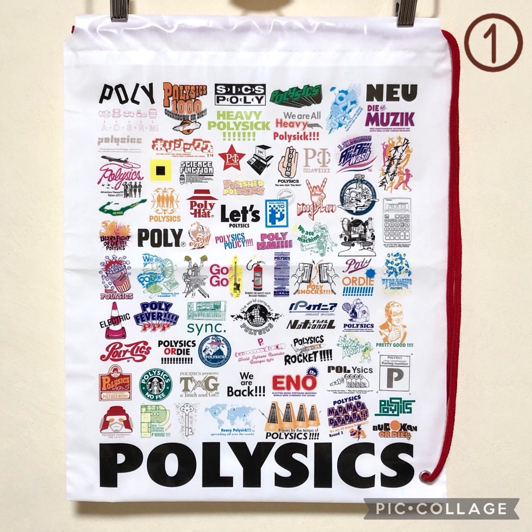 POLYSICS 半袖Tシャツ ブラック XS ショッパー  缶バッジ 匿名配送 エンタメ/ホビーのタレントグッズ(ミュージシャン)の商品写真