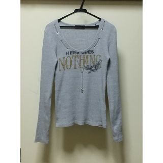 ナバーナ(NAVANA)のNAVANA アクセ付き ロゴ プリント カットソー 長袖 Tシャツ anap(カットソー(長袖/七分))