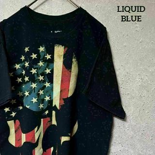 90's LIQUID BLUE リキッドブルー Tシャツ 半袖 スケルトン M(Tシャツ/カットソー(半袖/袖なし))