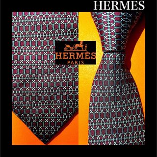 エルメス(Hermes)の 【パープルキーリング】237 エルメス　ネクタイ　HERMES フランス製 (ネクタイ)