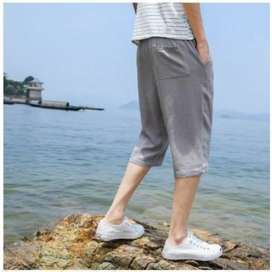 【2XL】サルエルパンツ グレー メンズ ハーフパンツ ショートパンツ サルエル メンズのパンツ(ショートパンツ)の商品写真