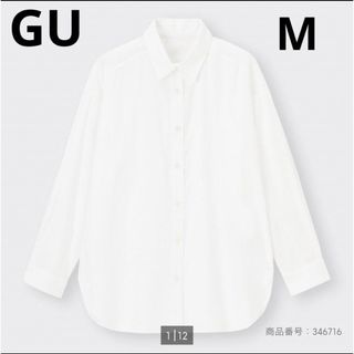 GU - GU リネンブレンドオーバーサイズシャツ M ホワイト