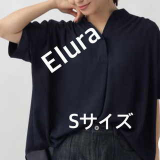 3963 Elura サラサラキバエスキッパー ネイビー S 新品未使用(シャツ/ブラウス(半袖/袖なし))