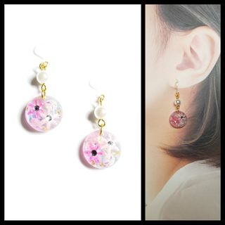 No.1517-E　桜モチーフ☆春ピアス・イヤリング(ピアス)