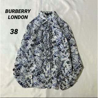 バーバリー(BURBERRY)のバーバリーロンドン★ブランドロゴ入りフラワープリント　立体フリルブラウス(シャツ/ブラウス(長袖/七分))