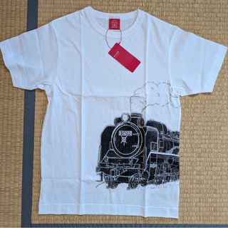 オジコ(OJICO)の未着用 オジコ 半そで Ｔシャツ 機関車 タグ付 Ｌサイズ キッズ 小柄な大人(Tシャツ/カットソー)