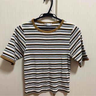 シマムラ(しまむら)のしまむらレディースボーダーリブTシャツ(Tシャツ(半袖/袖なし))