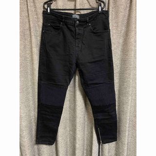 ザラ(ZARA)のZARA ザラ　スキニーバイカーデニムパンツ　EUR42 黒　ブラック(デニム/ジーンズ)