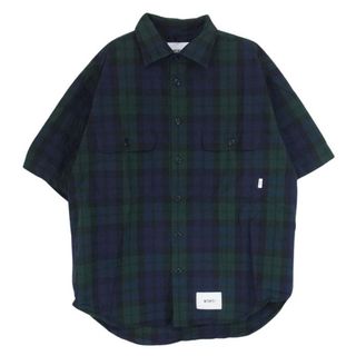 ダブルタップス(W)taps)のWTAPS ダブルタップス 22SS 221TQDT SHM04 WCPO/SS/COTTON.BROADCLOTH.TEXTILE 半袖シャツ ネイビー系 X03【中古】(シャツ)