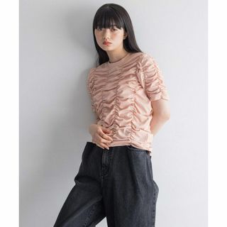 ローリーズファーム(LOWRYS FARM)の完売色 LOWRYS FARM 【yuw】 シャーリングプルオーバー ピンク(Tシャツ(半袖/袖なし))