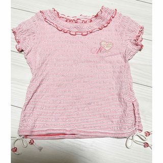 ミッシェルクラン キッズ 女の子 トップス ピンク ボーダー 夏 120cm(Tシャツ/カットソー)