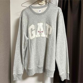 ギャップ(GAP)のGAP 刺繍 ビッグロゴ スウェット トレーナー Mライトグレー(トレーナー/スウェット)