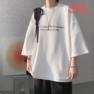 JUAS001メンズ ビッグTシャツ ティーシャツ 韓国半袖 丸首 大きいサイズ(Tシャツ/カットソー(半袖/袖なし))